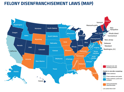 Map Of State Felony Disenfranchisement Laws From ADL